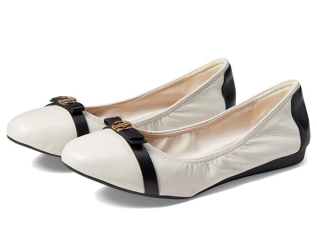 Cole Haan Tova Bow Ballet (Ivory/Black Leather) Women's Shoes Product Image