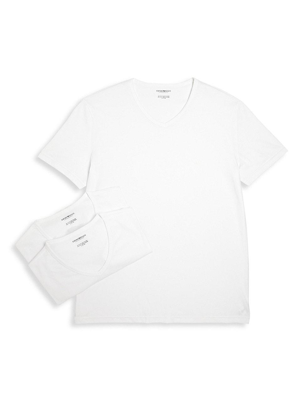 Emporio Armani 3-Pack V-neck Cotton T-Shirts Product Image