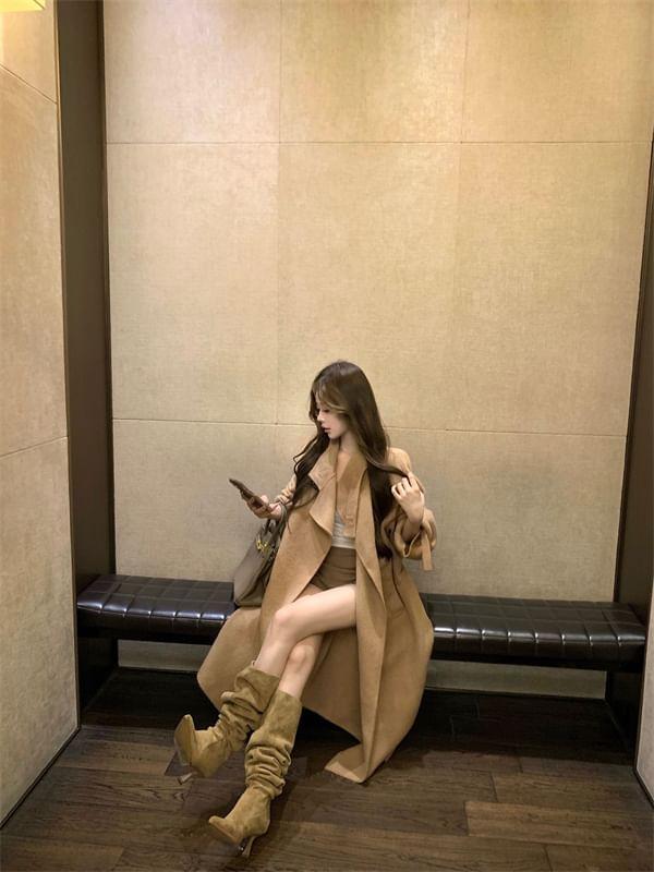 Open-Front Long Wool Jacket Product Image