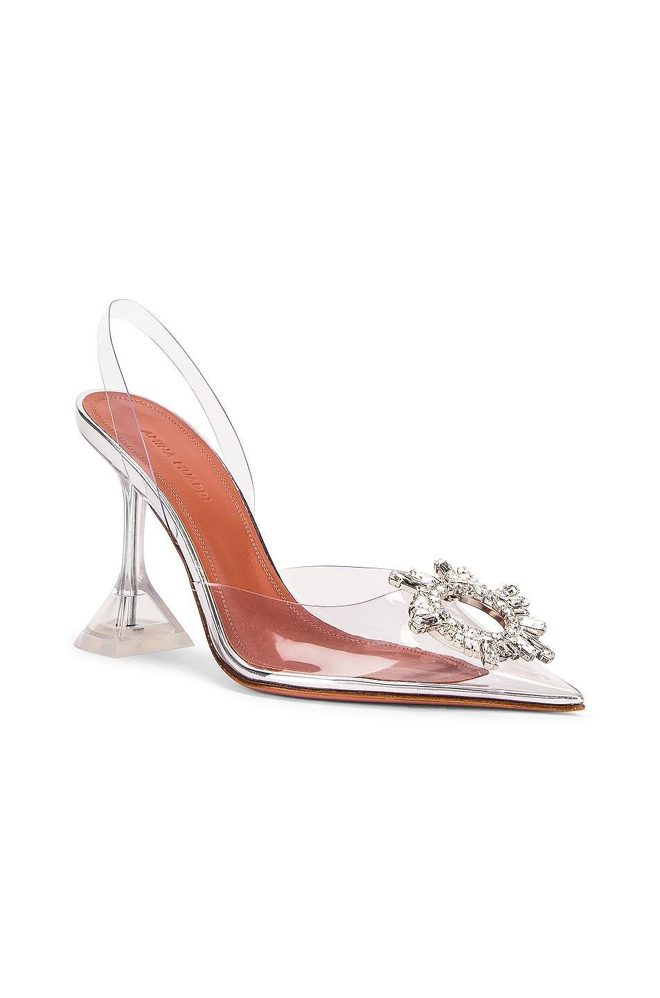 AMINA MUADDI Begum Glass Heel White. (also in 37, 37.5, 38, 38.5, 39, 39.5, 40.5). Product Image