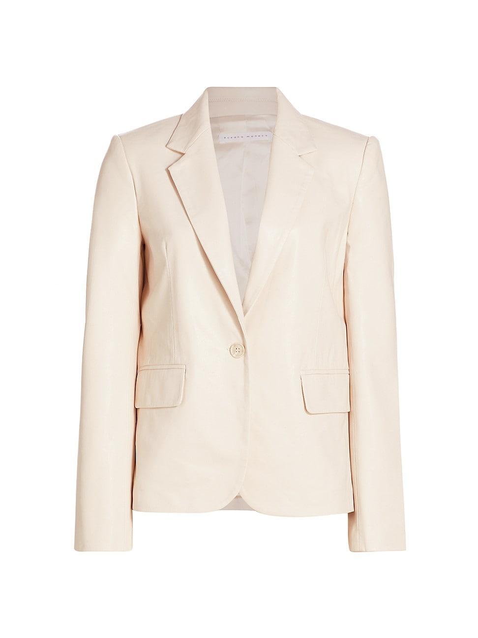 Womens Faux Leather Blazer Product Image