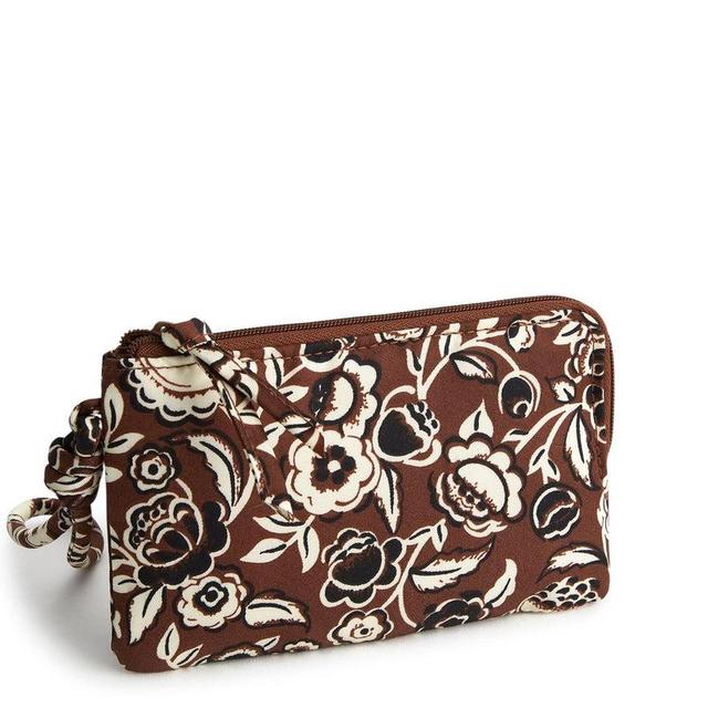 Vera Bradley Zip Wristlet Women in Bubbly Flowers Cinnamon Brown Product Image