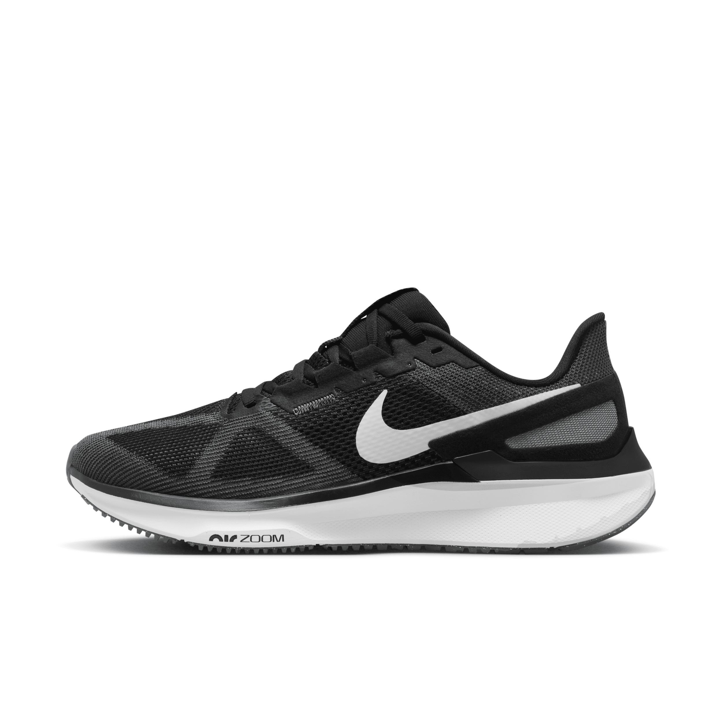 Nike Mens Nike Air Zoom Structure 25 - Mens Running Shoes Black/White/Iron Grey Product Image