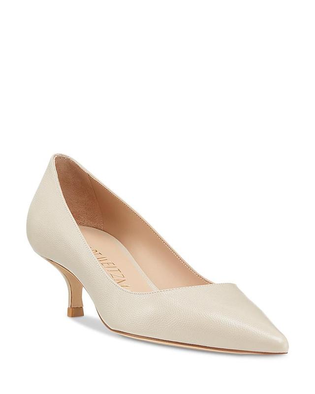 Stuart Weitzman Stuart Pointed Toe Kitten Heel Pumps Product Image