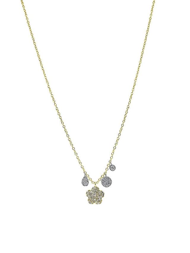 Meira T Diamond Flower Charm Necklace Product Image