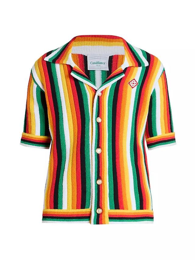 Striped Towelling Camp Shirt Product Image