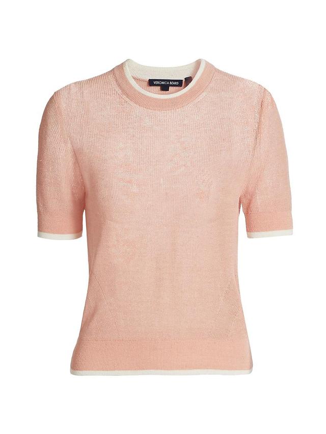 Womens Tula Linen-Blend Short-Sleeve Sweater Product Image