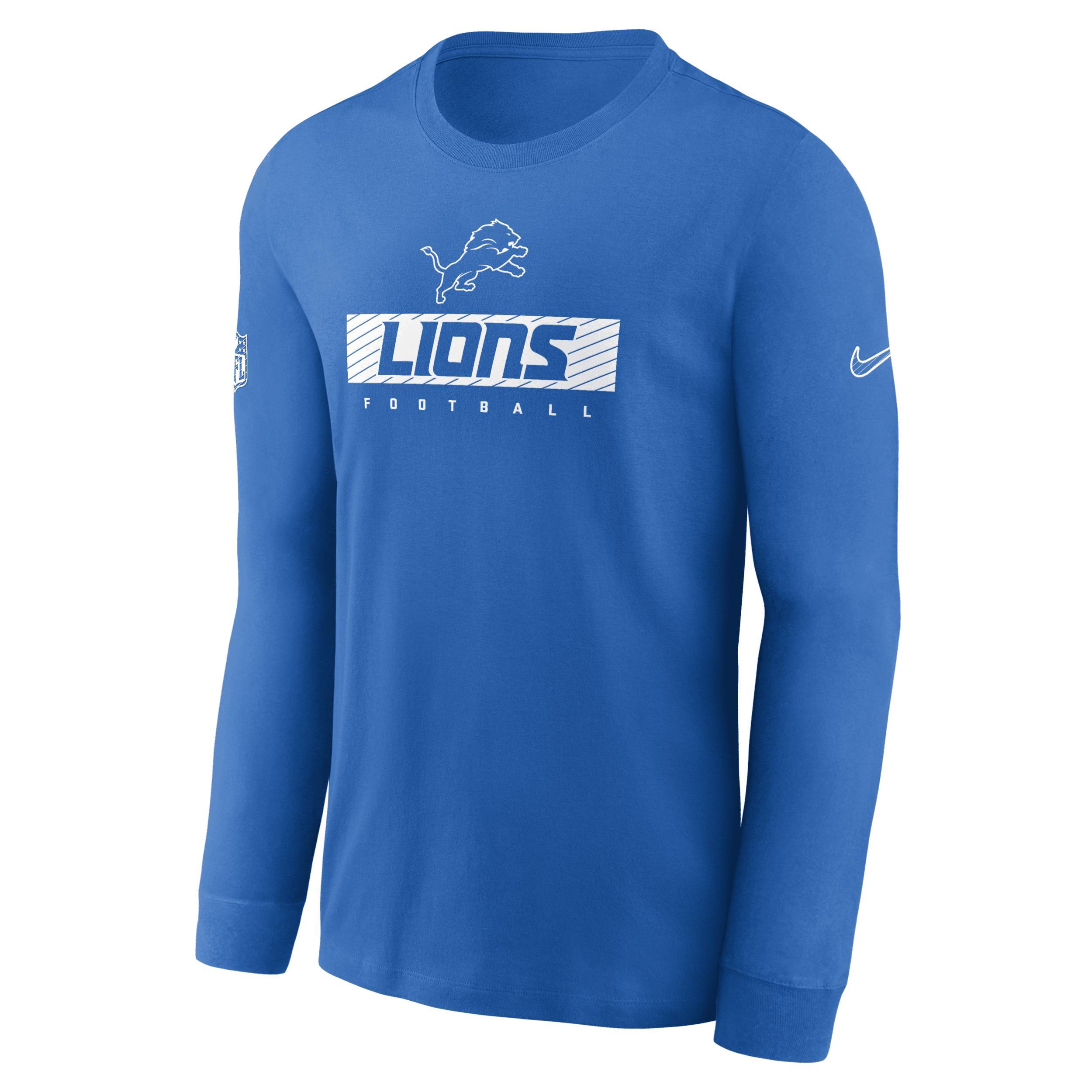 Detroit Lions Sideline Team Issue Men's Nike Dri-FIT NFL Long-Sleeve T-Shirt Product Image