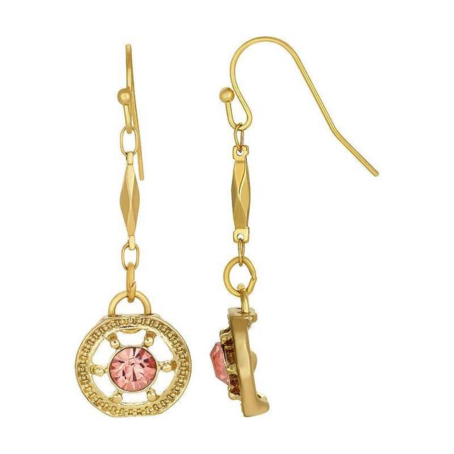 1928 Gold Tone Drop Earring, Womens, Pink Product Image