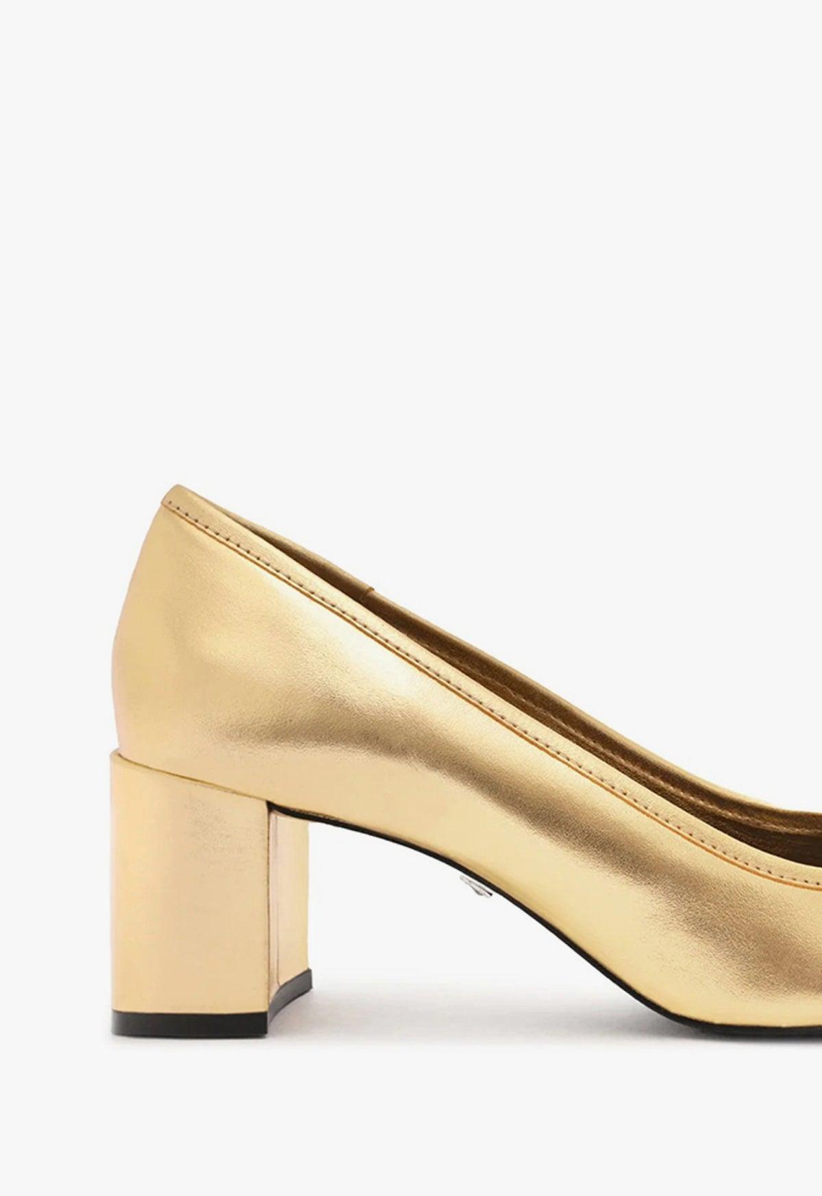 Arissa Block Metallic Leather Pump Female Product Image