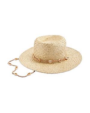 Womens Seashells Straw Boater Hat Product Image