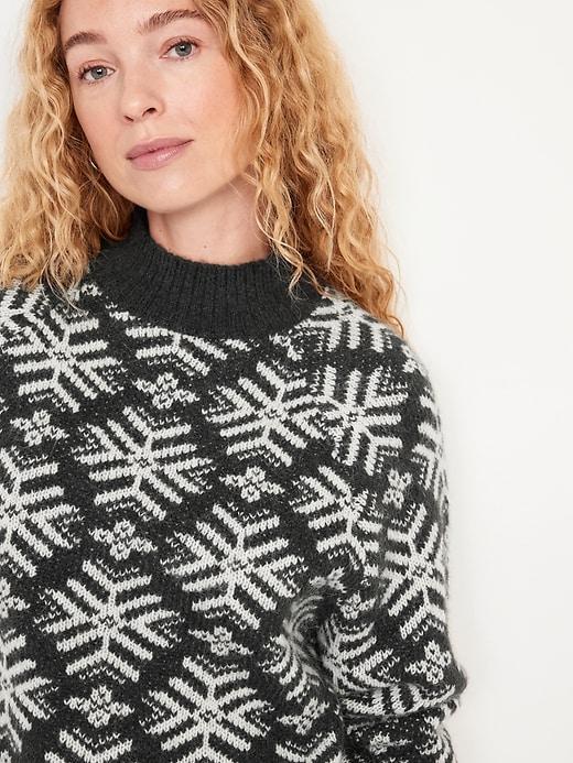 Holiday Print Mock-Neck Sweater Product Image