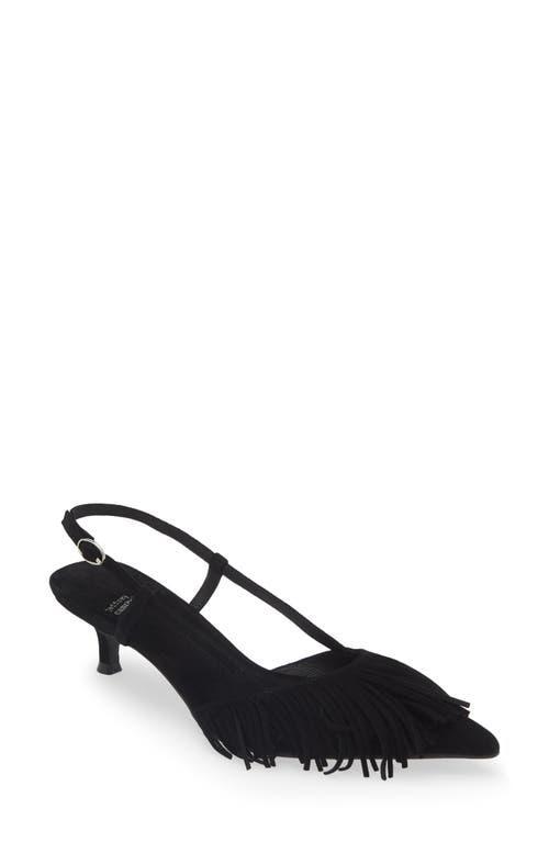 Lasso Me Slingback Pointed Toe Pump In Black Suede Product Image