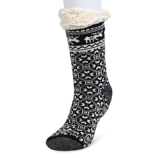 Womens GaaHuu Non-Skid Faux Shearling Moose Slipper Socks Product Image