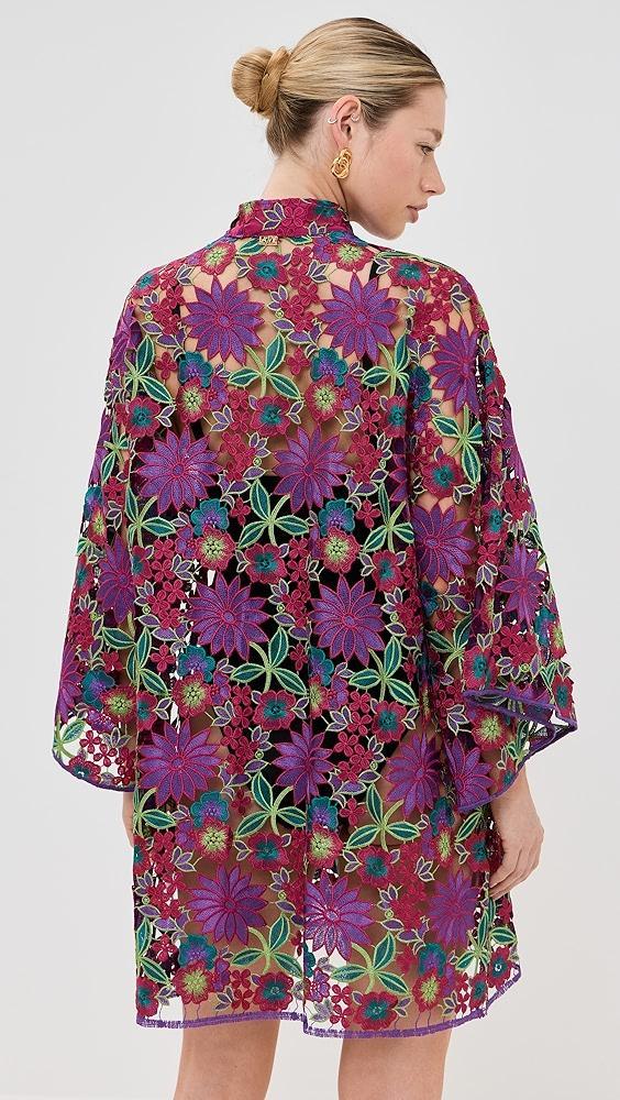 La Vie Style House Embroidered Florals Mini Caftan | Shopbop Product Image