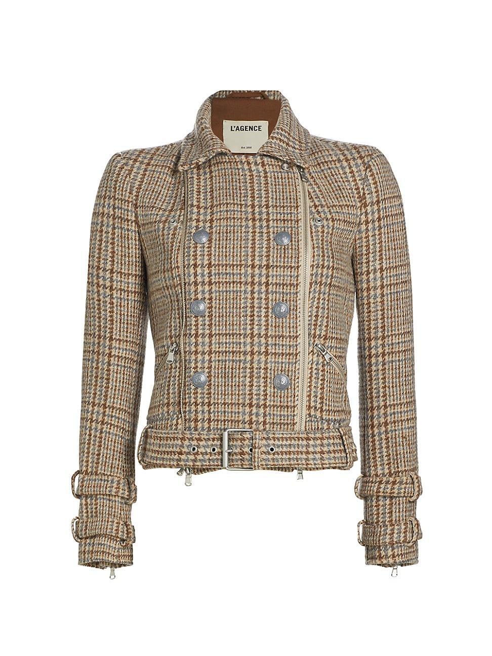 Womens Billie Plaid Belted Wool Jacket Product Image