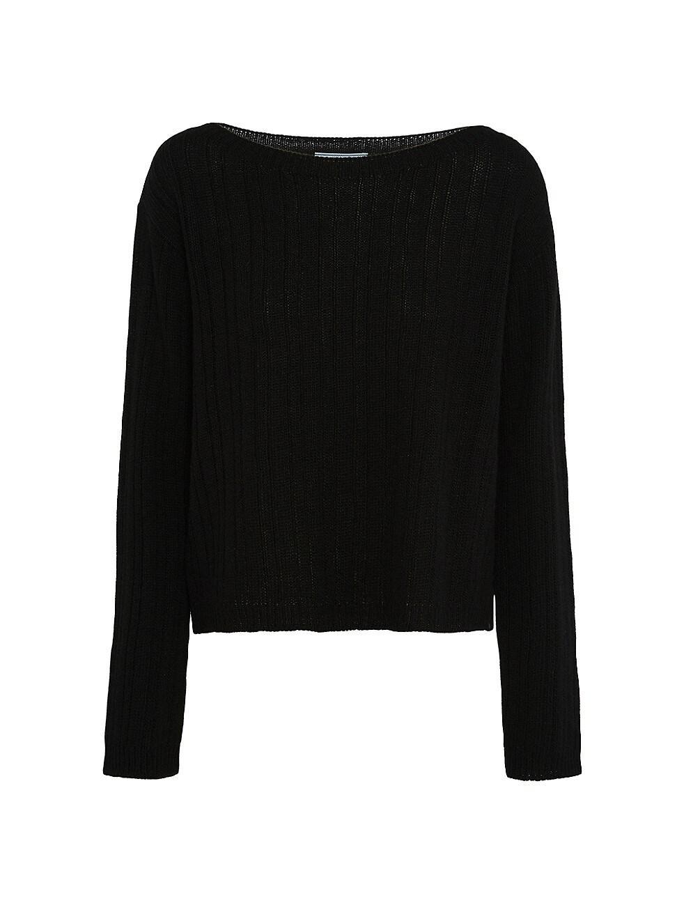 Womens Wool and Cashmere Boat-Neck Sweater Product Image