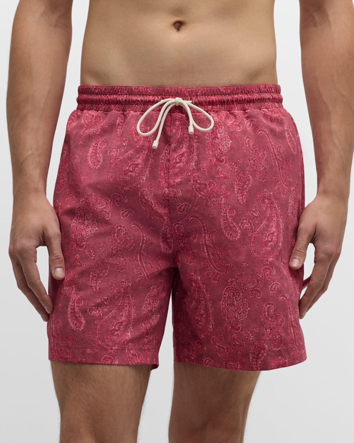 Mens Paisley-Print Drawstring Swim Shorts Product Image