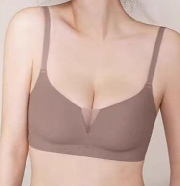 Plain Mesh Panel Seamless Wireless Bra Product Image