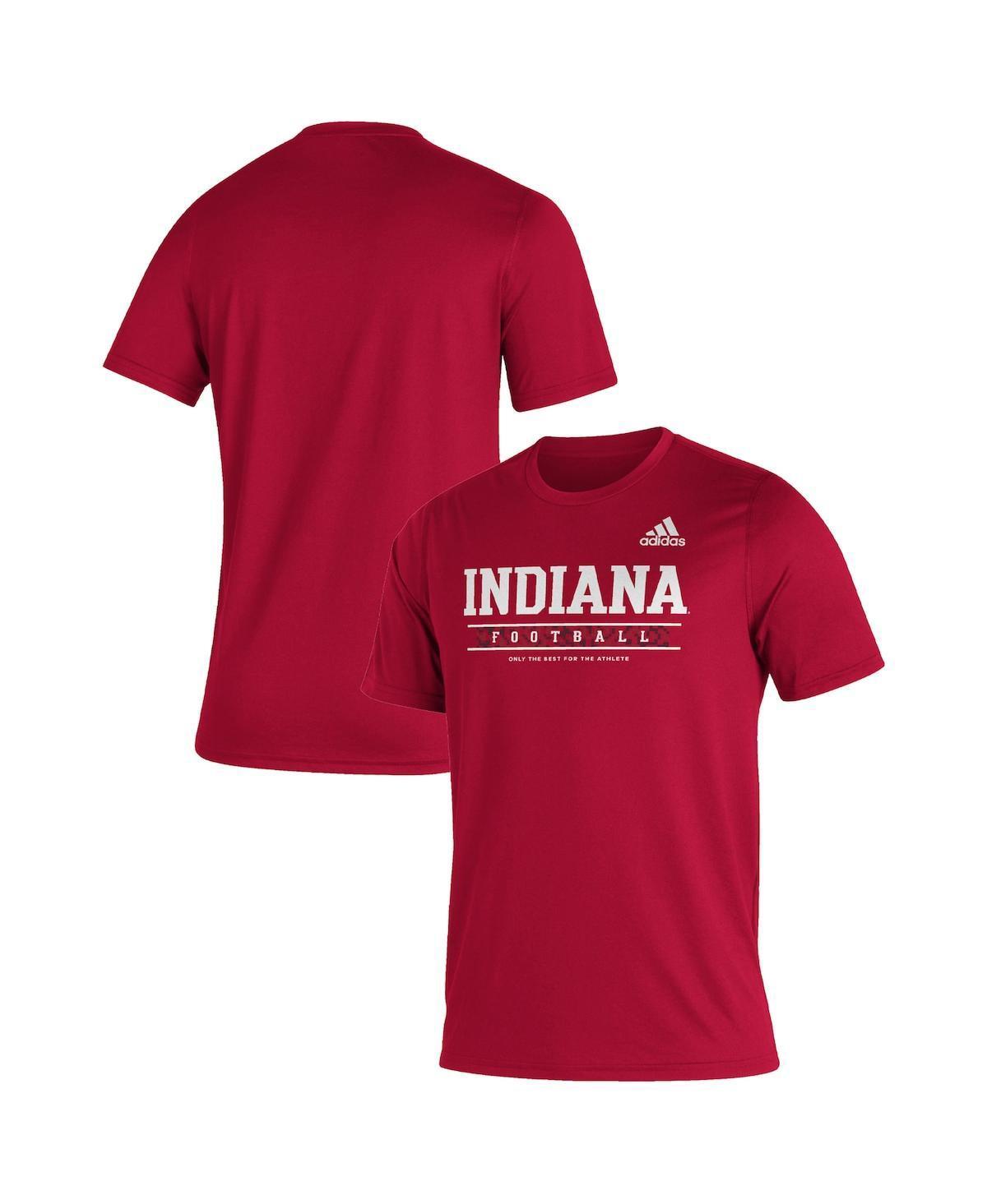 Mens adidas Crimson Indiana Hoosiers Sideline Football Locker Practice Creator AEROREADY T-Shirt Product Image