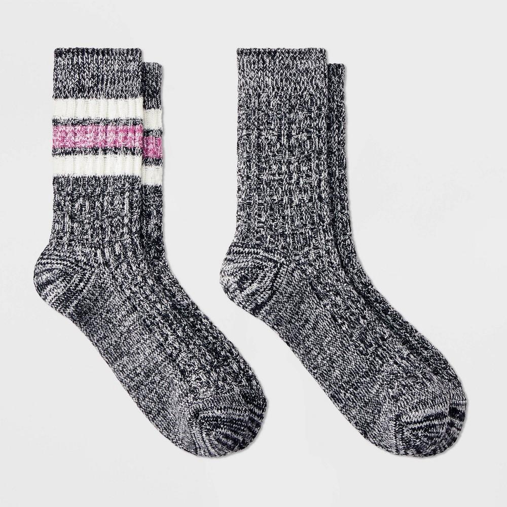 Womens Lightweight Cable Knit 2pk Boot Socks - All In Motion 4-10 Product Image