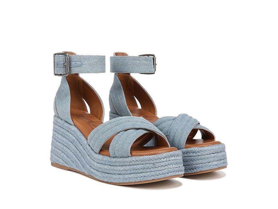 ZODIAC Naomi Denim Ankle Strap Wedge Sandal Denim Fabric) Women's Sandals Product Image