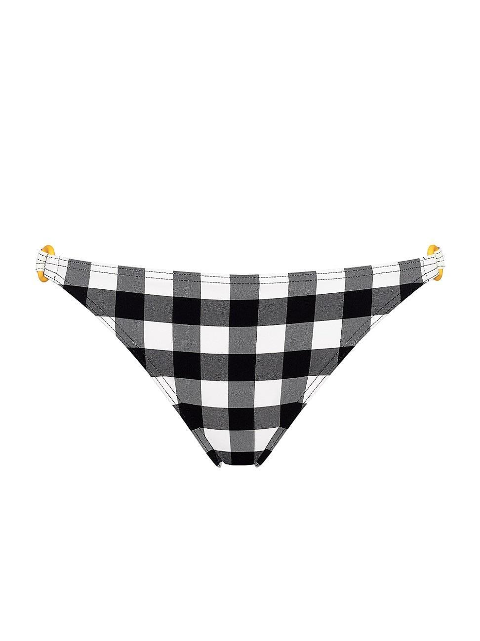 Womens Abstrait Gingham Brief Bikini Bottom Product Image