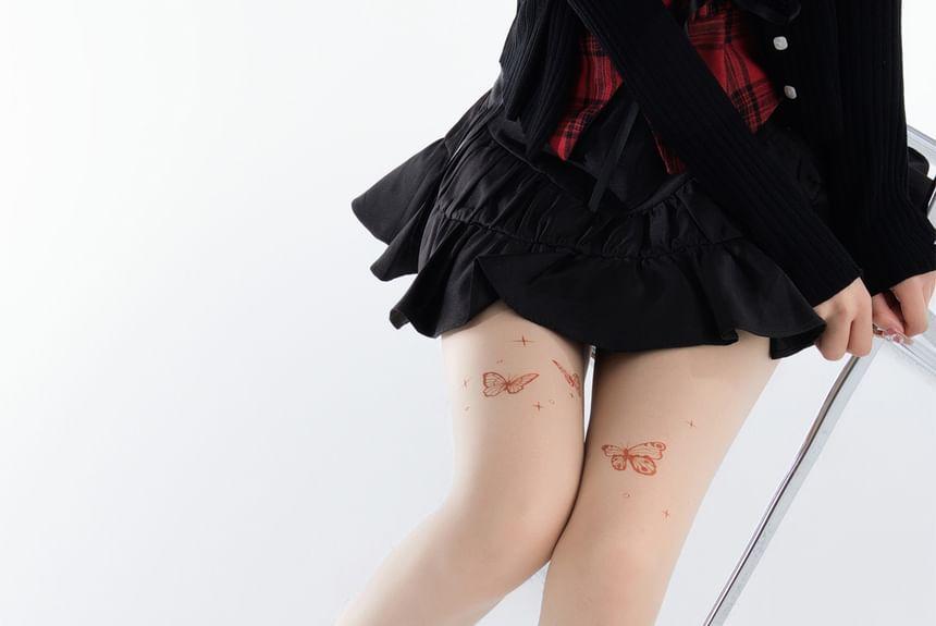 Butterfly Print Sheer Tights Product Image