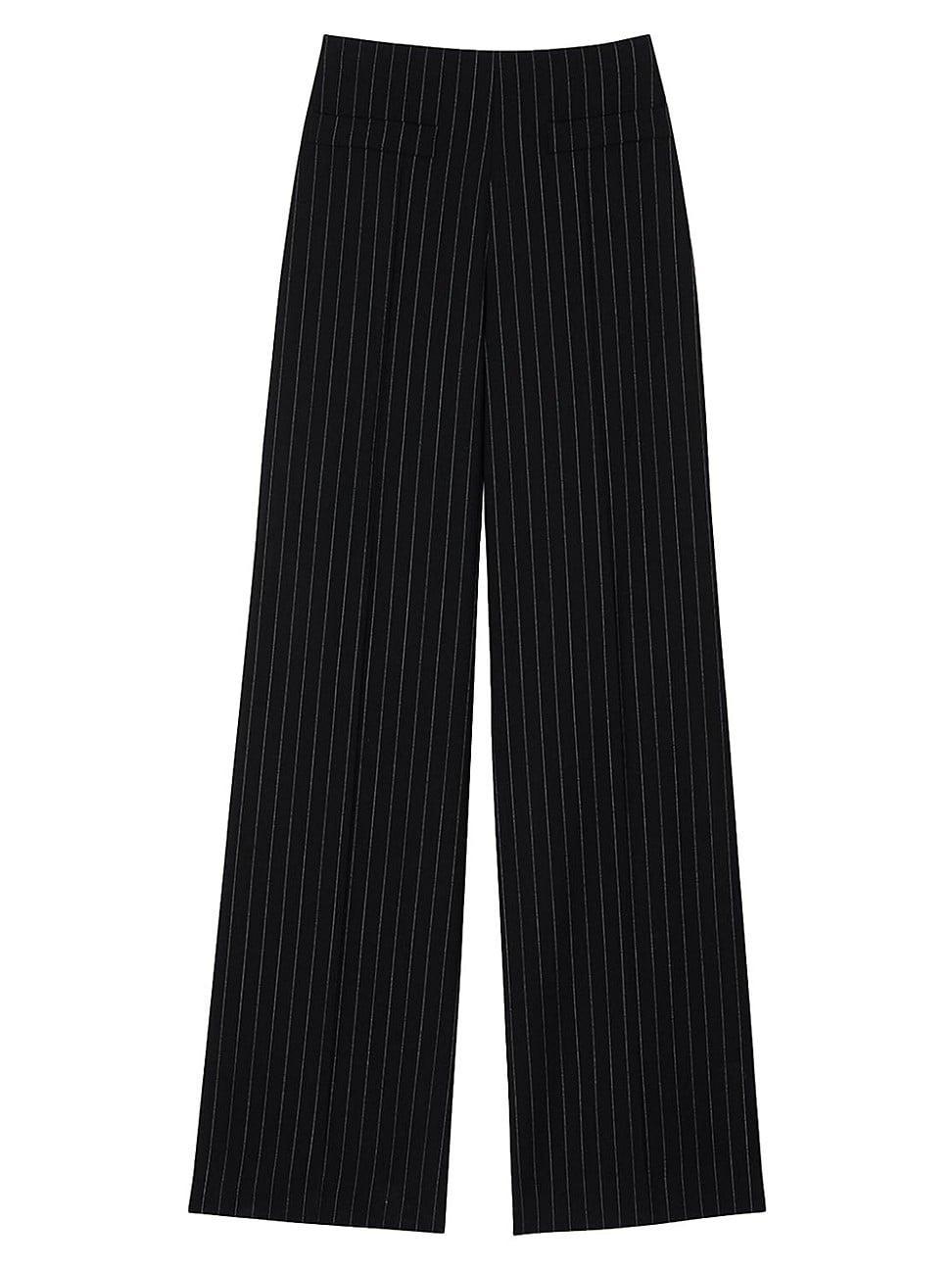 Womens Chalk-Striped Straight-Leg Trousers Product Image