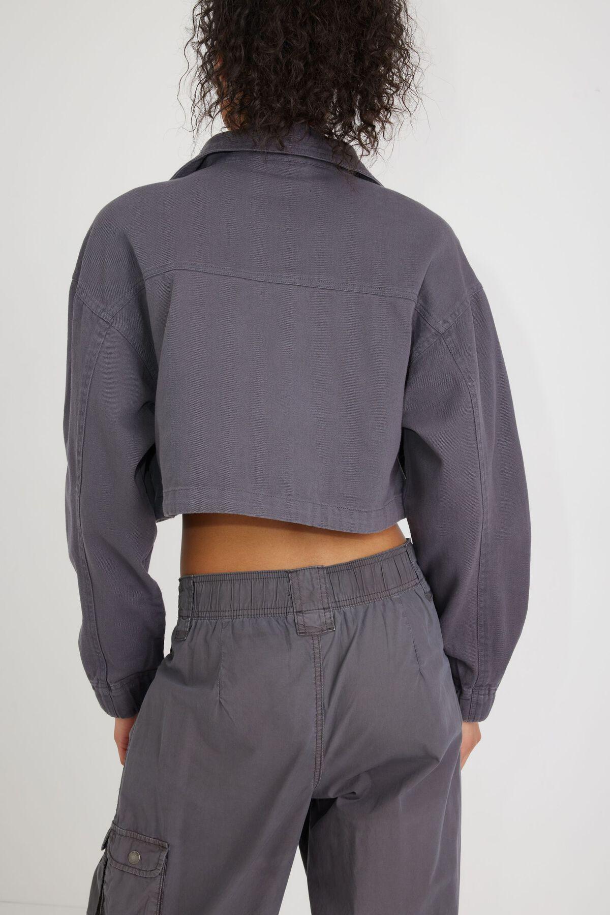 Cropped Utility Denim Jacket Product Image