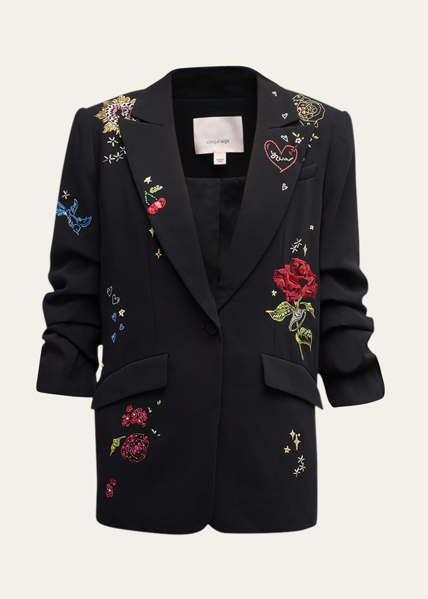 Cinq a Sept Daydream Doodles Embroidered Blazer Product Image