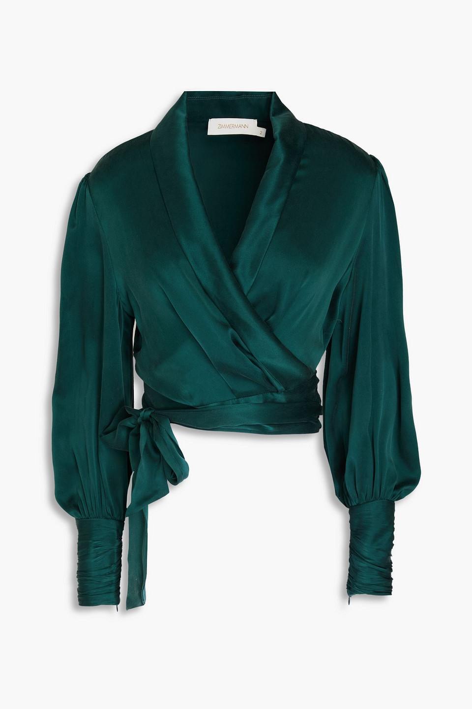 ZIMMERMANN Silk Blouse In Emerald Product Image