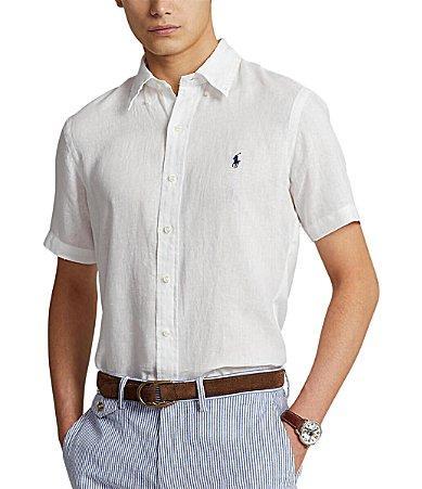 Polo Ralph Lauren Short Sleeve Linen Button-Down Shirt Product Image