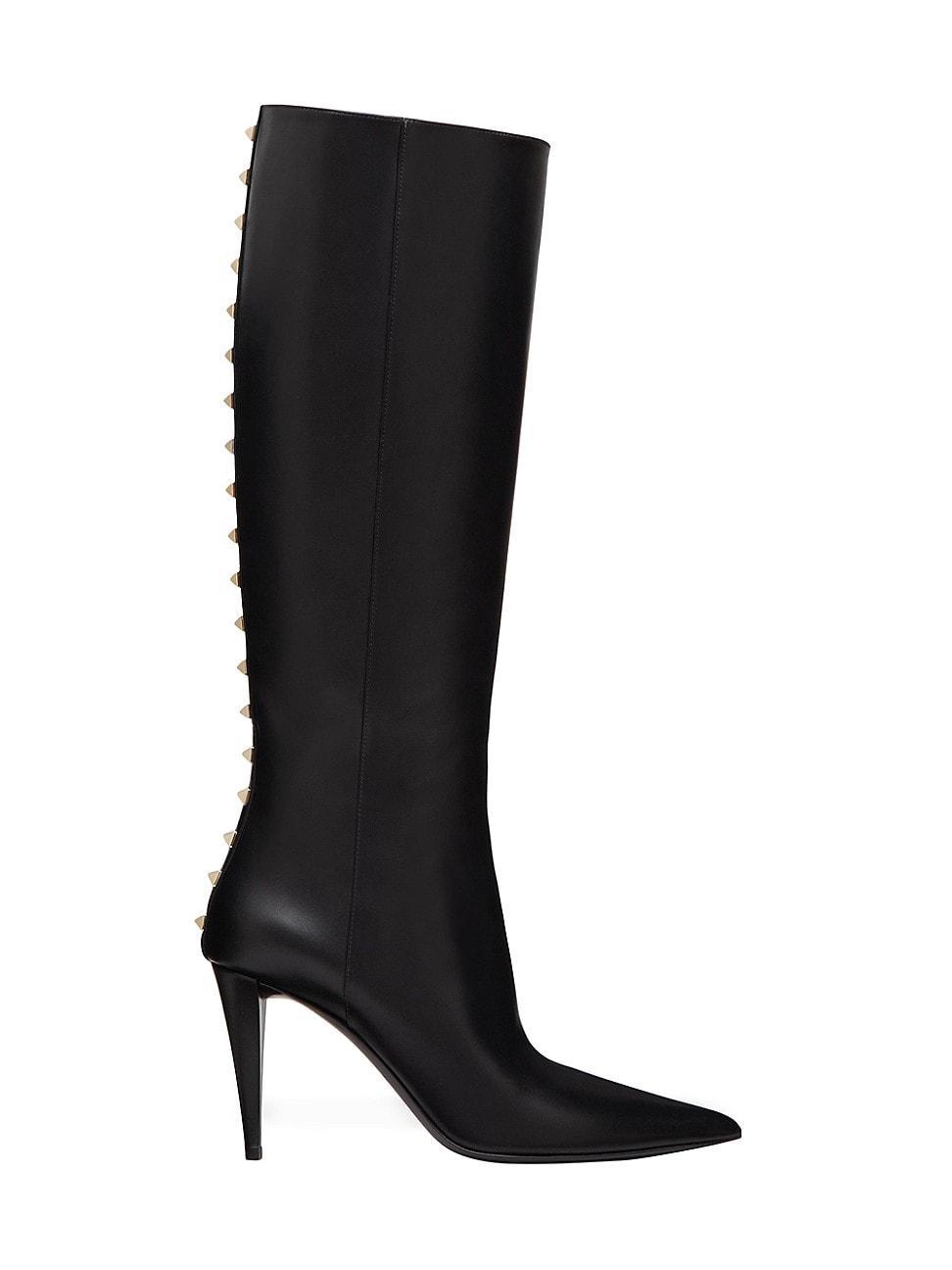 Womens Rockstud Calfskin Boots Product Image