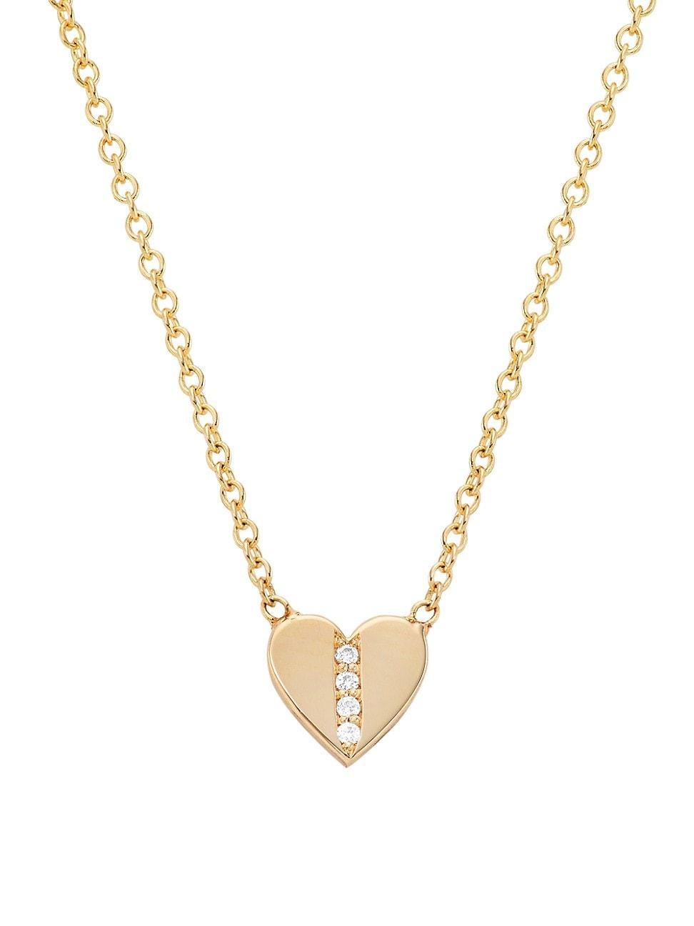 Zo Chicco Midi Bitty Diamond Heart Necklace Product Image