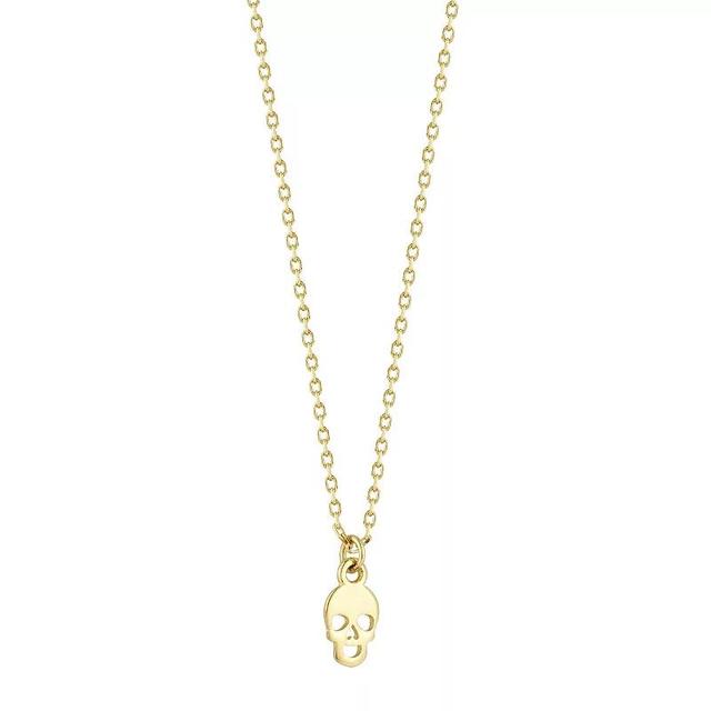 LUMINOR GOLD 14k Gold Tiny Skull Pendant Necklace, Womens Product Image