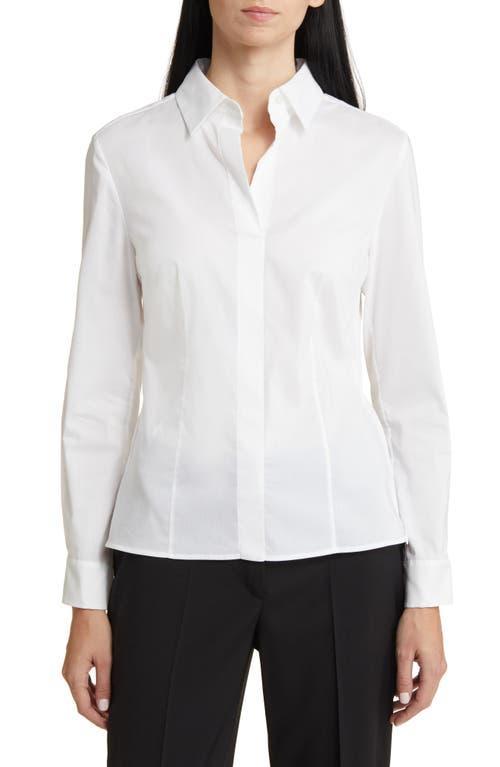 BOSS by Hugo Boss Bashinah Point Collar Long Sleeve Slim Fit Blouse product image