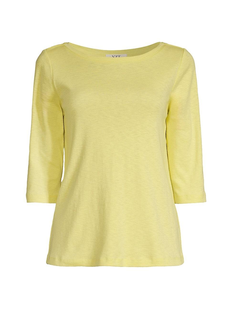 Womens Cotton-Blend Boatneck T-Shirt Product Image