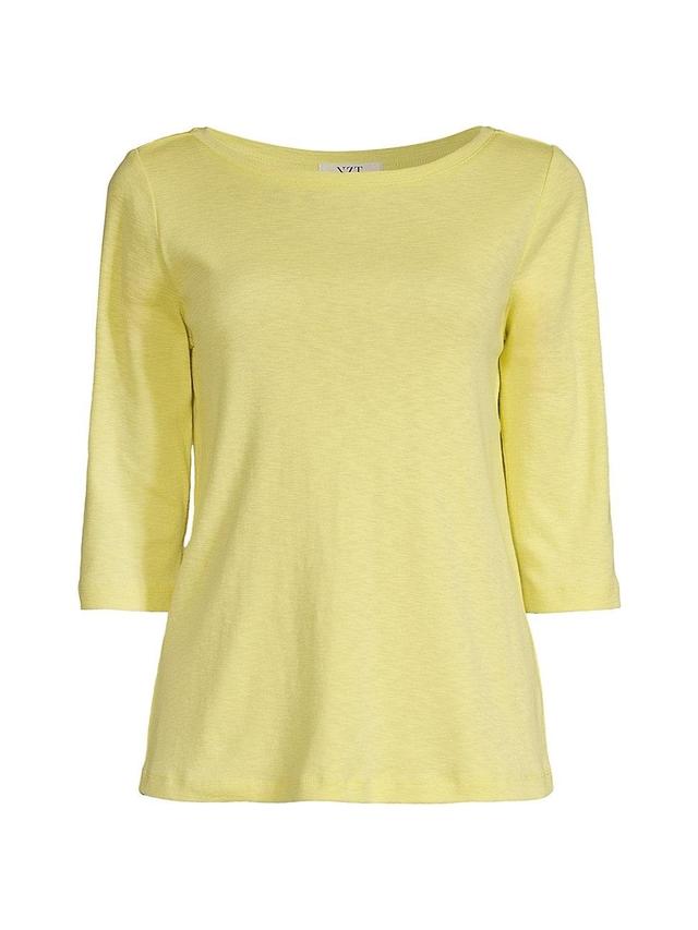 Womens Cotton-Blend Boatneck T-Shirt Product Image