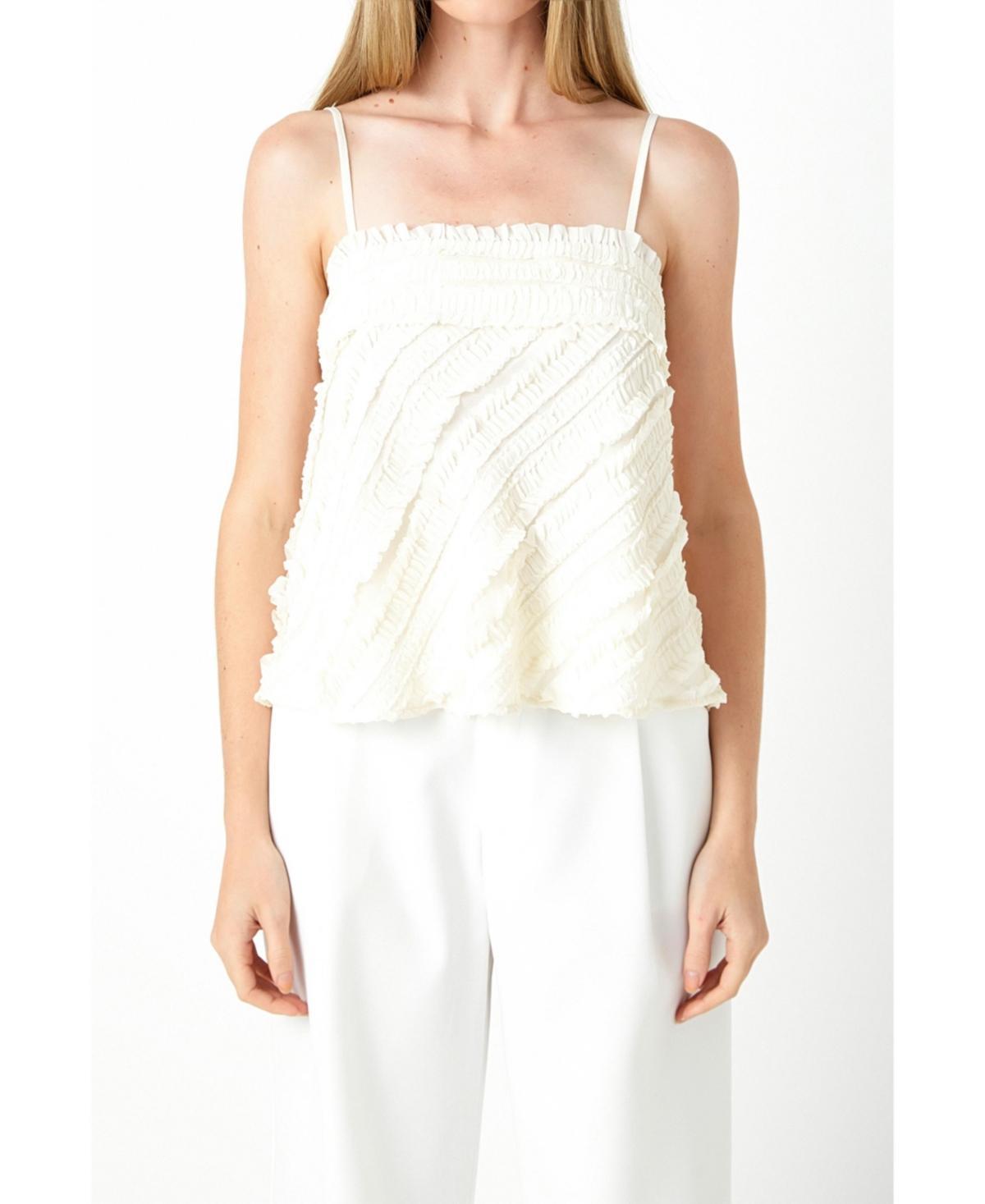 Womens Ruffled Sleeveless Top Product Image