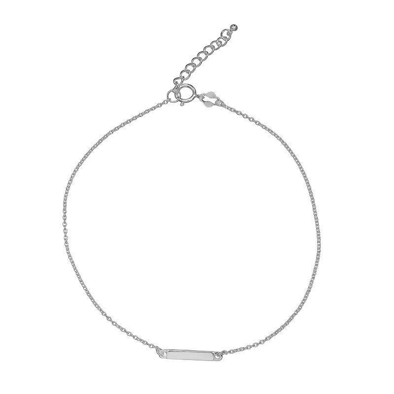 PRIMROSE Sterling Silver Polished Bar Anklet, Womens Product Image