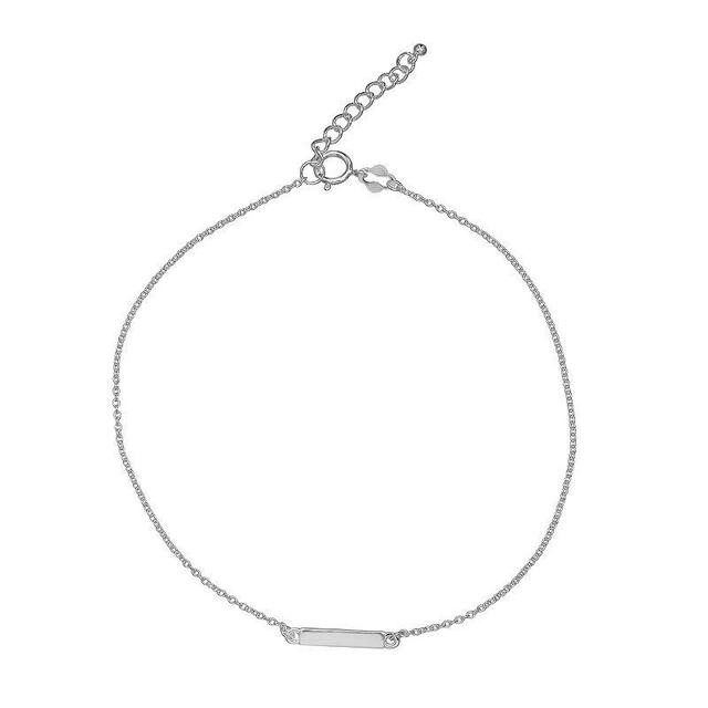 PRIMROSE Sterling Silver Polished Bar Anklet, Womens Product Image