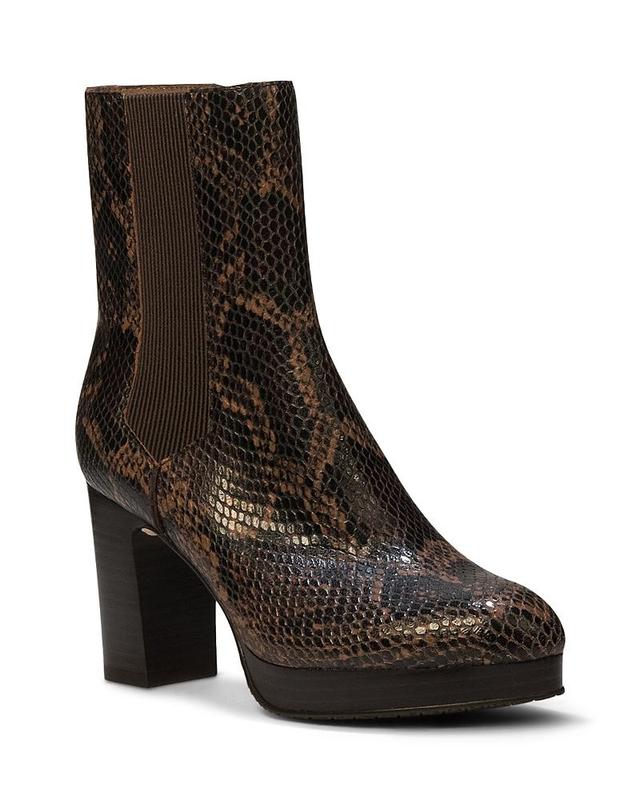 Donald Pliner Womens Snake Embossed Leather Platform Booties Product Image