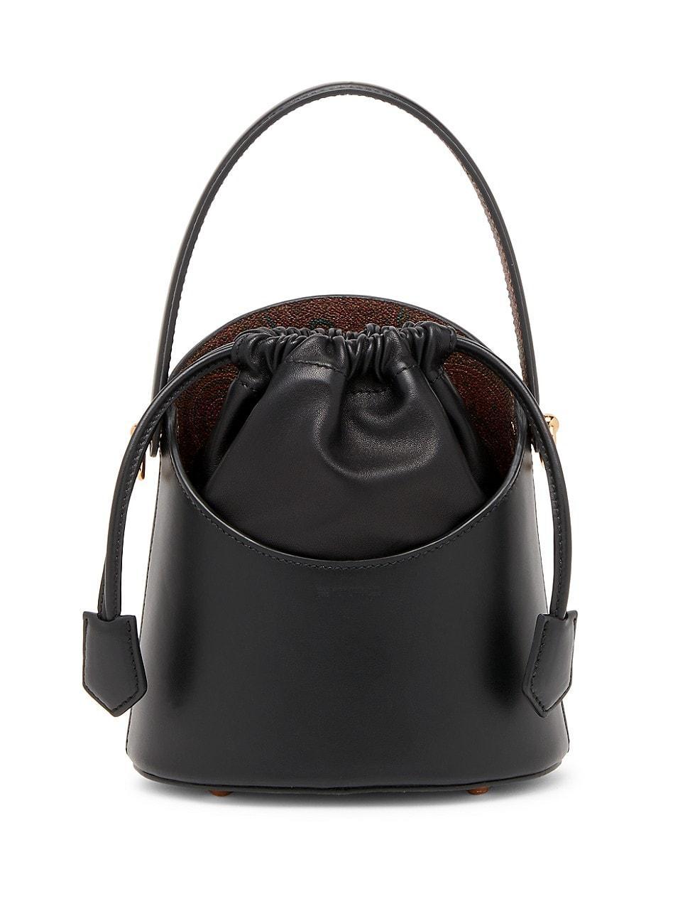 Womens Leather Drawstring Crossbody Bag Product Image