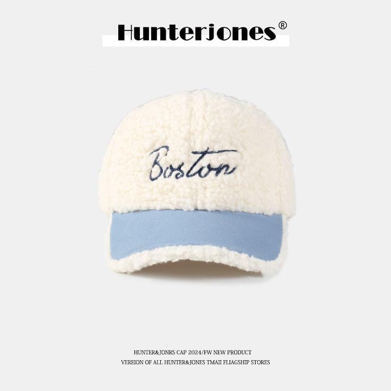 Lettering Embroidered Fleece Baseball Cap Product Image