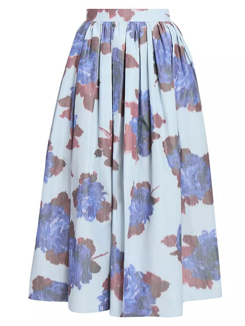 Floral Cotton-Blend A-Line Skirt Product Image