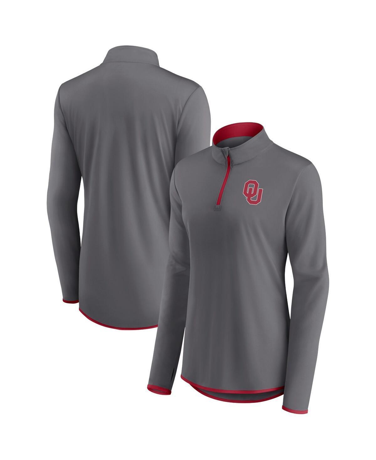 Womens Fanatics Branded Gray Oklahoma Sooners Corner Quarter-Zip Top Product Image