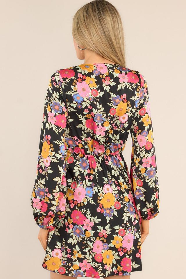 MINKPINK Emira Black Floral Mini Dress Product Image