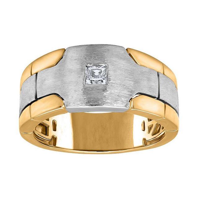 Mens 14k 2-Tone Gold 1/5 Carat T.W. Diamond Ring Multicolor Product Image