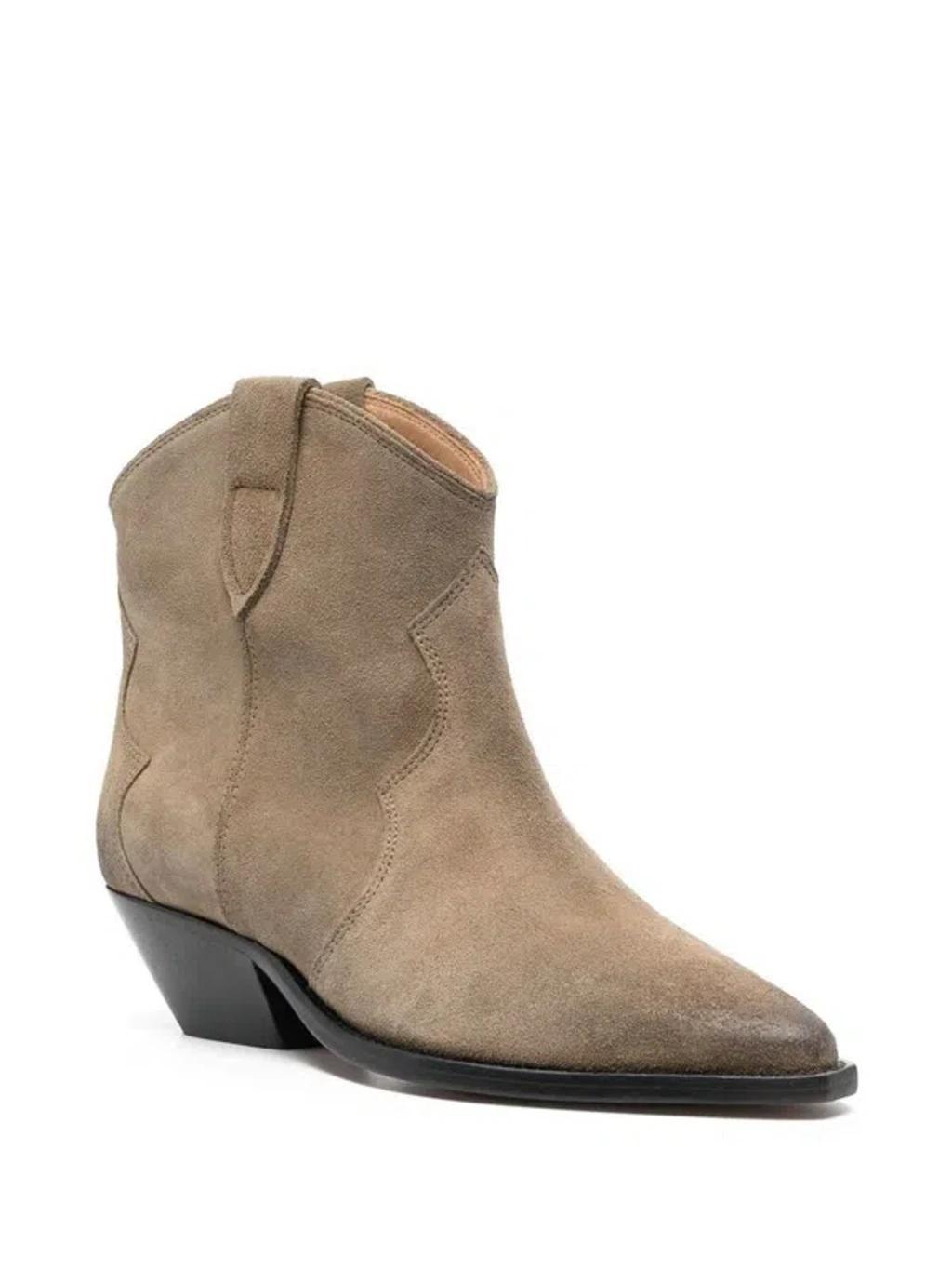 ISABEL MARANT Women's Dewina Leather Boots In Dove Grey Product Image